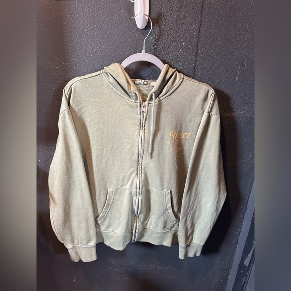 Roxy Sage Green Graphic Back Casual Hoodie - Picture 1 of 6